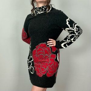 Sacred Threads Black And Rose Sweater Dress
